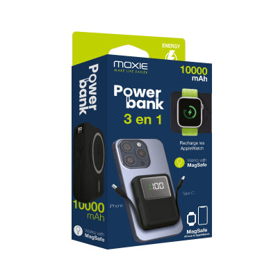 Batterie externe magnétique 10000 mAh 3-en-1 – MOXIE