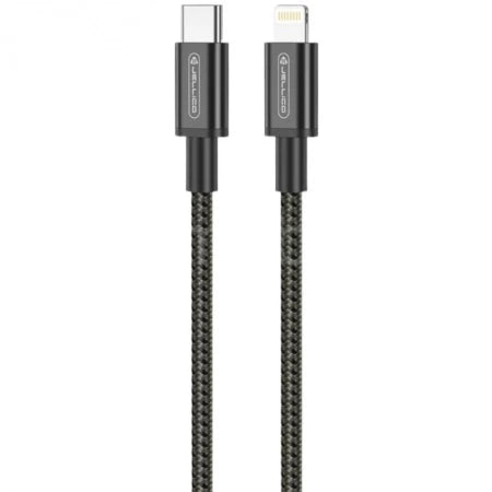 Câble USB-C vers Lightning JELLICO B28 – Charge rapide PD 30W – 1 m – Noir