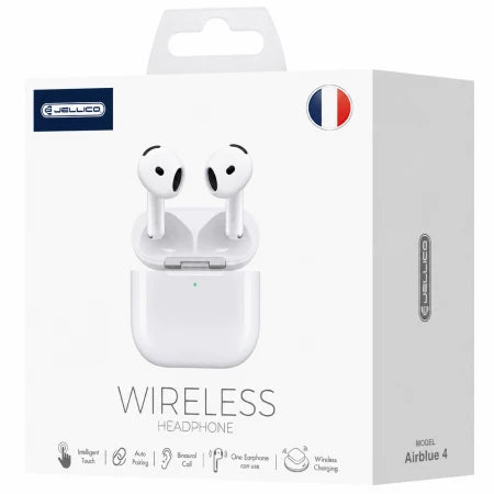 Écouteurs Bluetooth sans fil JELLICO AirBlue 4 – Bluetooth 5.3 – Blanc