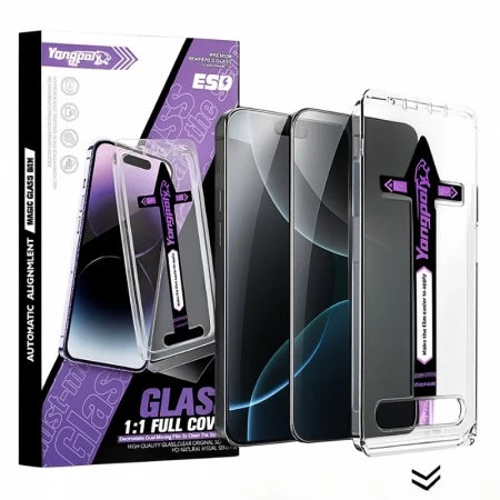 Verre trempé iPhone avec kit d’installation anti-poussière