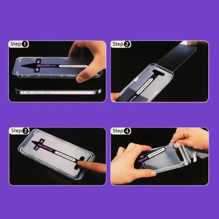 Verre trempé iPhone avec kit d’installation anti-poussière